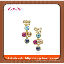 HIGH fashion colored crystal gemstone fingernail earring posts for girls